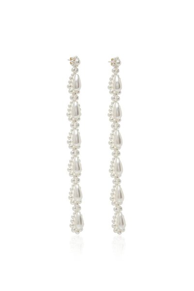 Shiklik White Color Elegant Pearl Women's Earrings