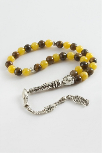 ZERO LAND سبحة حجر كوارتز طبيعي من STOROZAL مقاس 8 مم (141755) - أصفر