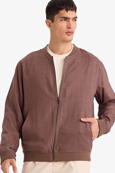 DeFacto Linen Blend Zippered Coat F8521Ax26Sp