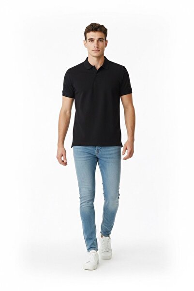 Zeta Group Унисекс детска черна тениска с къс ръкав и поло яка за ежедневно н...