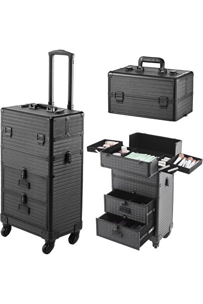 NO BRAND Upgrade Professional Makeup Trolley with Drawers