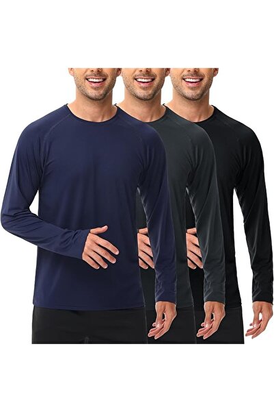 Other Men's Sports T-Shirts - Set of 3 Pieces, Long Sleeve, Breathable, UV UP...