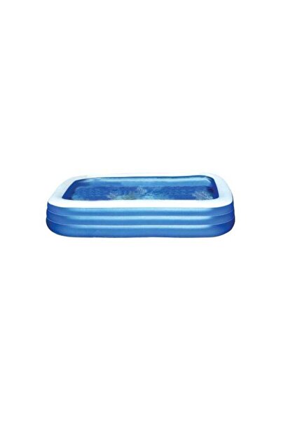 Generic INTEX Inflatable Rectangular Family Kiddie Pool Blue and White