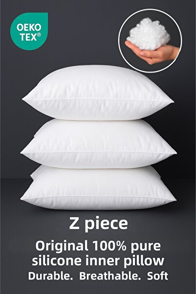 Yamesa 3 pieces of inner Pillow filled with 100% pure silicone, durable, brea...