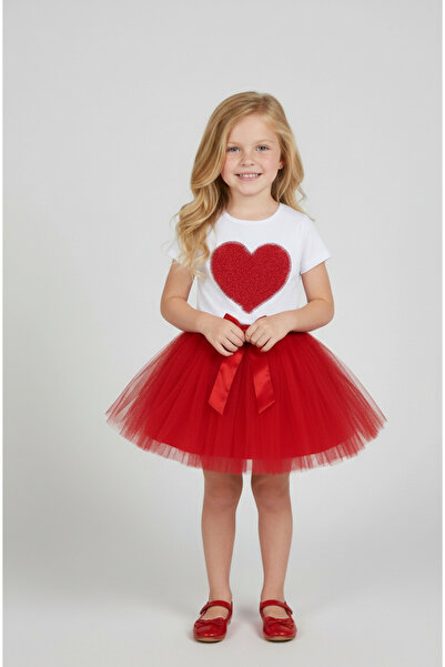 NACAR STORE Girl's Heart T-Shirt Tutu Skirt Set April 23 October 29 Birthday ...