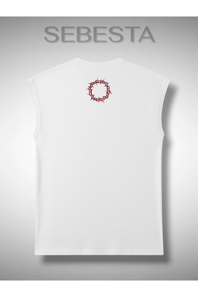 Sebesta Fashion Dikentel Printed Cotton 0 Collar Premium Oversize Sports Top