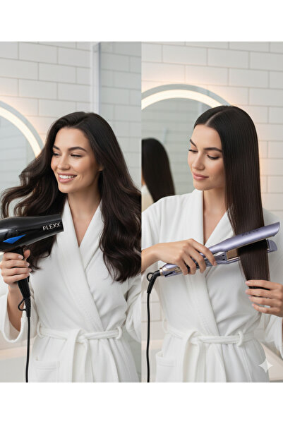 flexy 2-in-1 Hair Care Set FSD2343CB: Pro Dryer & Straightener with OPTI Heat...