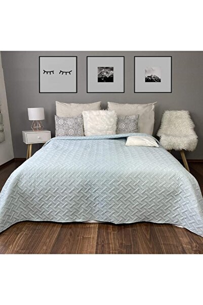 Homelevel Quilted bed and sofa cover, 170 x 220 cm, polyester, Mint green