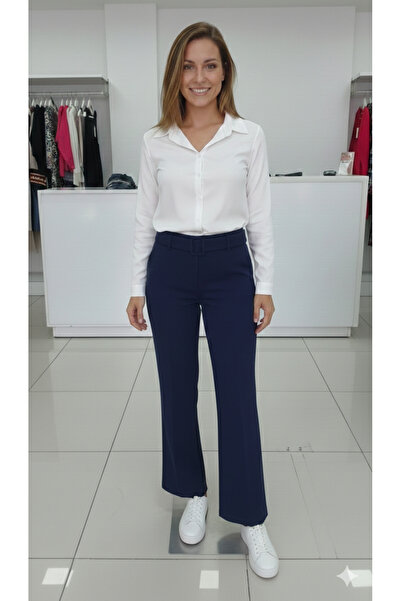 HANIMCA GİYİM High Waisted Summer Half Spanish Flare Palazzo Women's Pants wi...