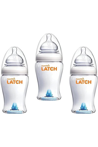 Munchkin LATCH 8oz Baby Bottle 3 Pack with Natural Movement Teat Anti Colic I...