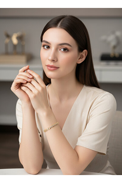 Maxi modena سوار ذهبي مرصع بالأحجار من Xuping - لا يتأكسد، مقاوم للمواد الكيم...