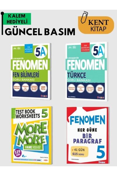 Fenomen Yayıncılık FENOMEN 5 A SET ( FEN BİLİMLERİ - TÜRKÇE - TEST BOOK - HER...