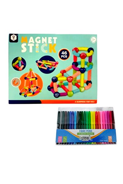 OEM Set magnetic Hooppie,46 piese,ABS/magneti permanenti,03 ani+ cu Trusa 24 ...