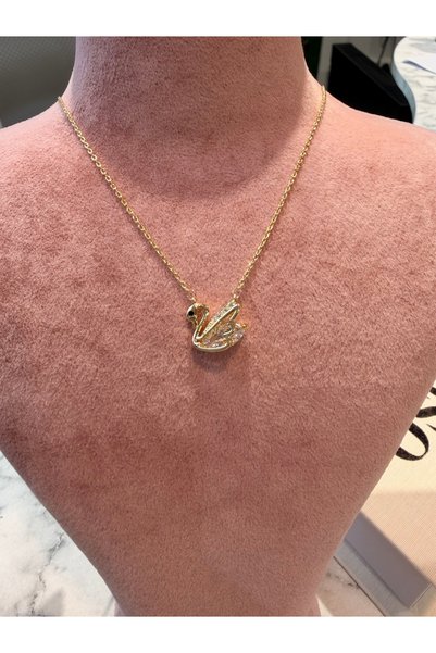 nurjewelry Zarif Kuğu Figürlü Taşlı Kolye