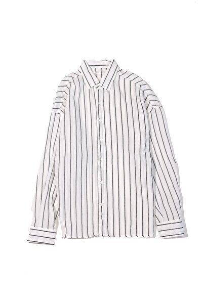 no7man Tyre Striped White Shirt