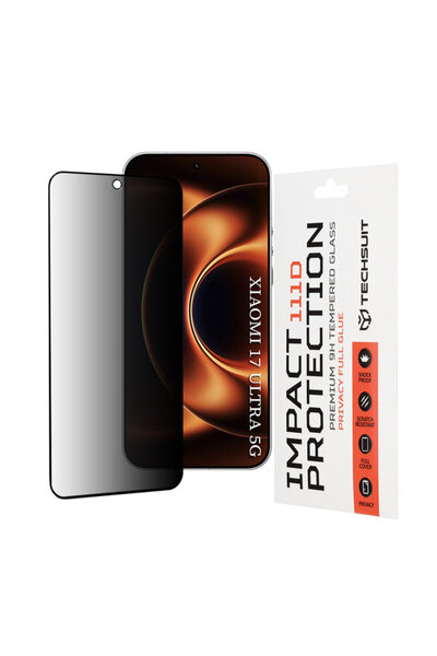 Techsuit Xiaomi 17 Ultra 111D Adeziv complet pentru confidențialitate, negru