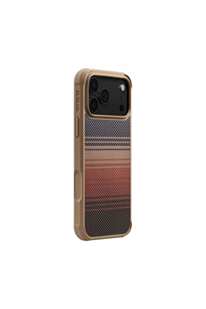PITAKA Carcasa Aramid ProGuard Sunset compatibila cu iPhone 17 Pro, Portocaliu