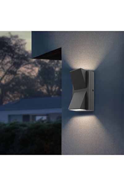 Braytron Vekta LED Çift Yönlü Dış Mekan Apliği - IP65 Antrasit Siyah Dış Meka...