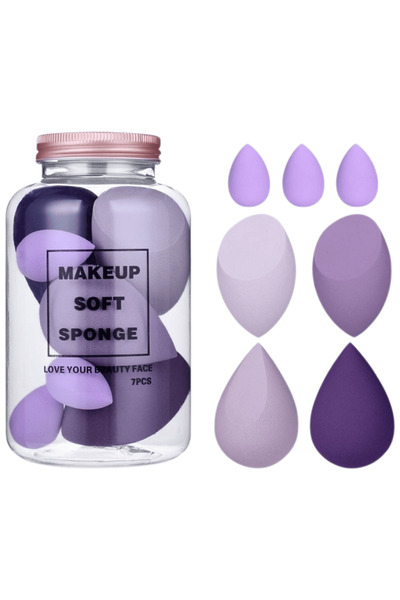 ECARLA - Set of 7 Violett Duo makeup sponges