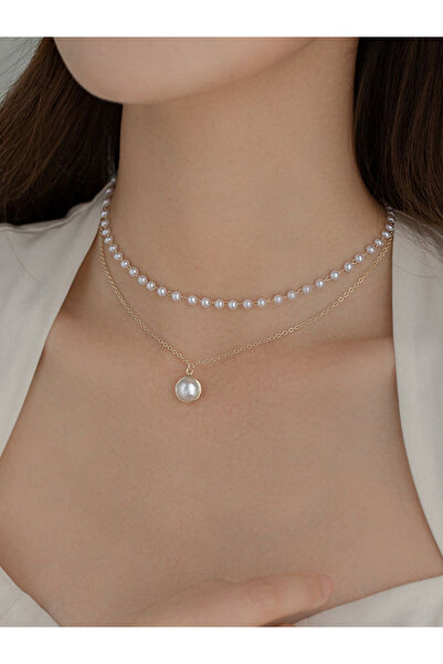 Take Two By Styli قلادة من اللؤلؤ الصناعي متعدد الطبقات