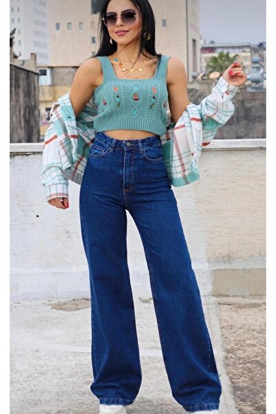 DENİM İN SHE Candy's 90's Palazzo Loose-Leg High Waist Stretch Jeans
