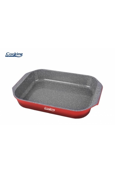 Heinner ALUMINUM TRAY WITH CERAMIC COATING 39.5×26 CM, RED LINE