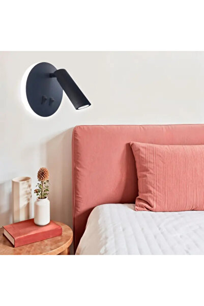 Spin Aplica LED neagră cu spot 10W, 430LM, 3000K/4000K/6500K, diametru 140mm