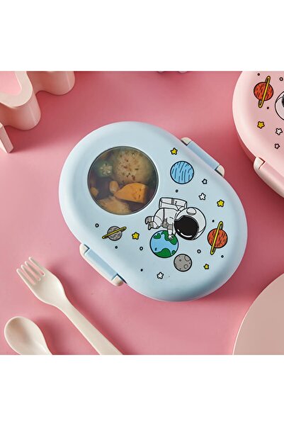 Thirty Three Design Food box, portable casserole, blue BPA-free plastic, cutl...