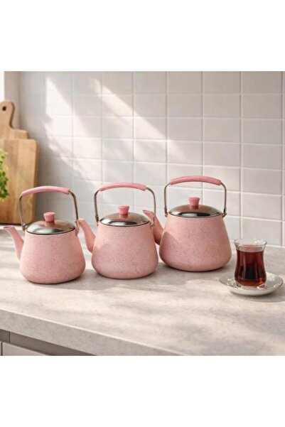 Granite Tea Pot Set Pink