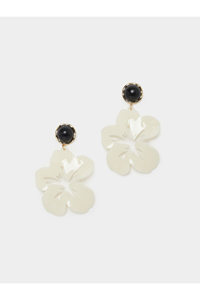 Styli Cream Flower Drop Earrings
