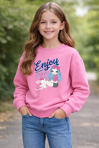 ADABEBEK Hanorac Premium pentru copii, imprimat cu „Enjoy This Moment” 27021