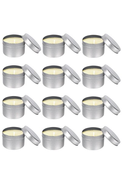 Other Set of 12 Metal Candle Containers - Tinplate, Leakproof - 120ml, 6.5x4....