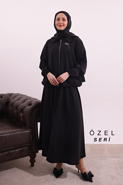 Mogi Butik Zipper Detailed Shirt Collar Woven Skirt Hijab Suit 3166 – Special...