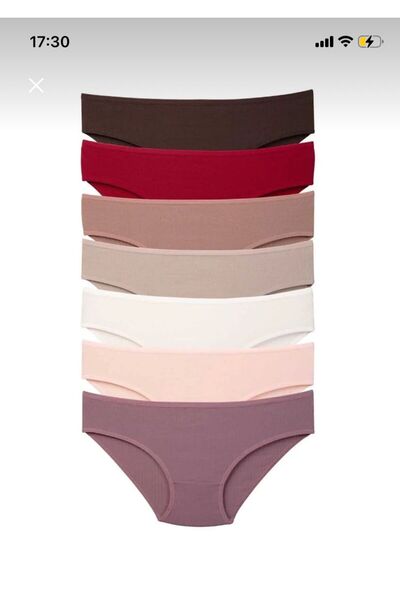 KÜBRAGEZİCİBUTİK Women's 7-Piece Terry Cotton Underwear Panties