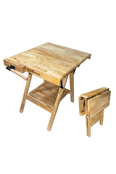 Rox Wood 0338 Mengeneli Katlanır Ahşap Marangoz Çalışma Tezgahı