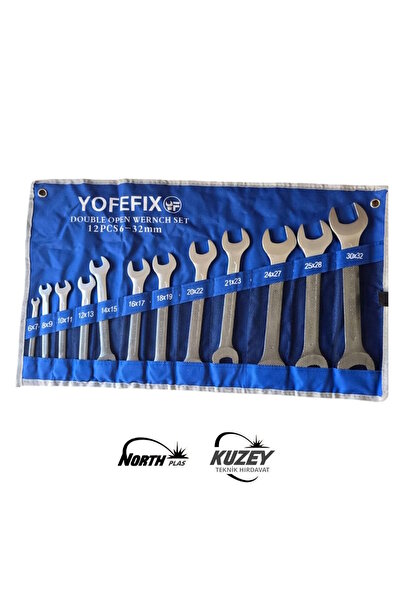 yofe 12 Parça İki Ağızlı (Açık Ağız) Anahtar Takımı (6-32 mm)