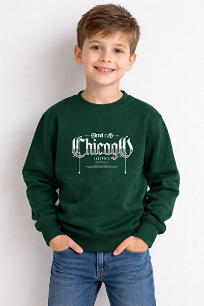 ADABEBEK Премиум улична блуза с принт за деца от Чикаго 26017