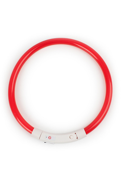 zola USB rechargeable LED collar, 3 modes, water resistant, 55 cm, red