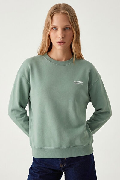 COMBİNE MİCHAİL Women's Chest Lettering Printed Çağla Sweatshirt