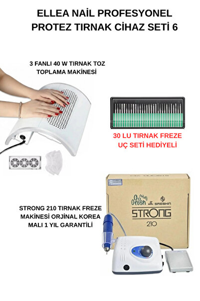 ELLEA NAIL Protez Tırnak Cihaz Seti Strong 210 Freze Cihazı & 3 Fanlı Tırnak ...