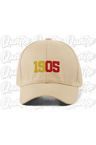 QUATEX 1905 Yellow Red Embroidered Hat - Cream Beige Color 100% Cotton Gabard...