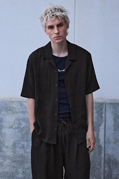 Bershka Kısa kollu rustik gömlek