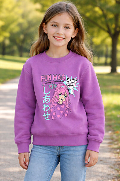 ADABEBEK Premium Παιδικό Φούτερ με στάμπα Happy Girl 26105