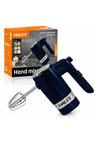 HALEY Mixer de mână HY-1677, 500W, 5 viteze, cu palete și cârlige pentru aluat