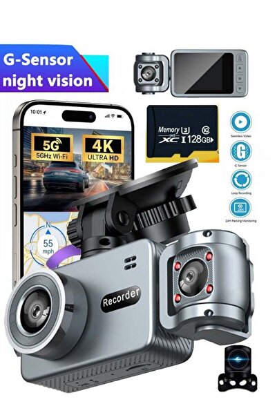 Generic X-level 360° Dash Cam Front, 4K Full HD Dash Camera Three-Channel Das...