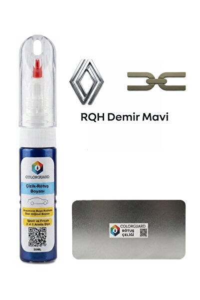 COLORGUARD Renault-Dacia RQH Demir Mavi İğneli ve Fırçalı Şişe Rötuş Boyası v...