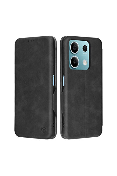 Techsuit Husă 360° pentru Xiaomi Redmi Note 13 5G Safe Portofel Plus, Neagră