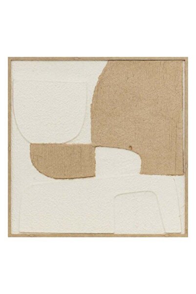 Generic Amari Square Shaped 3D Wall Art Beige and White 70 x 70 cm
