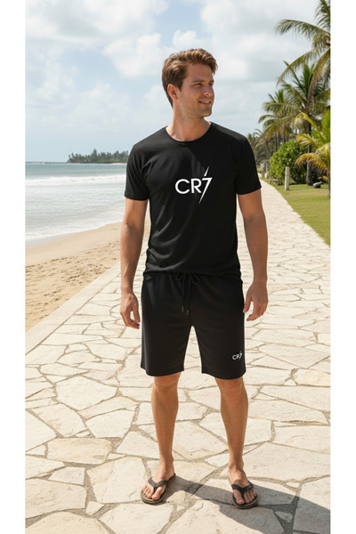 Fifty Color طقم تي شيرت وشورت قطني ممشط مطبوع حسب الطلب للجنسين