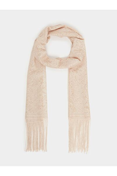 Styli Mesh Light Scarf with Tassel Trims
